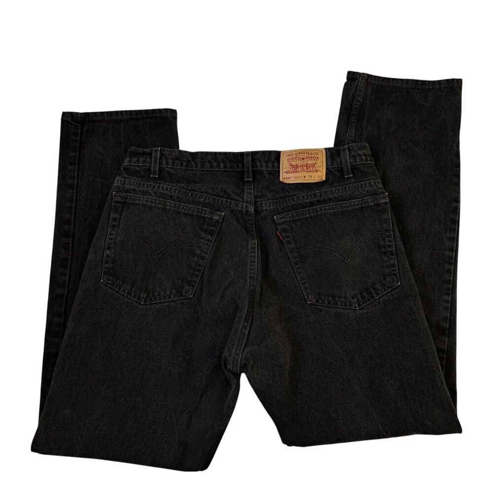 Vintage 90s Levi’s Jeans 505 Made In USA Black Men’s Tag Size 38 x 32 Retro - Picture 6 of 16